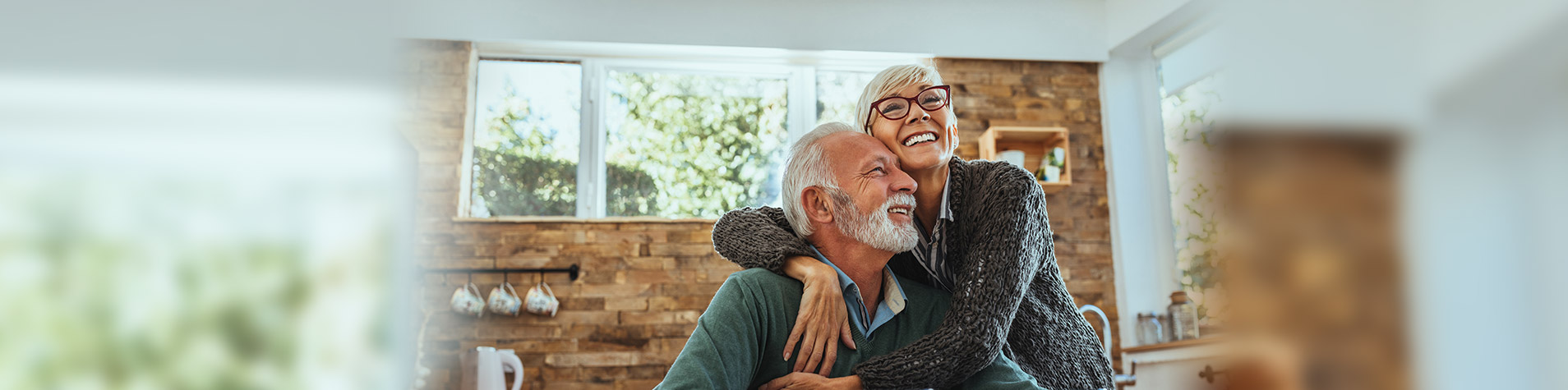 Man and woman smiling