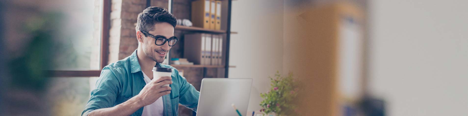 Man working on laptop